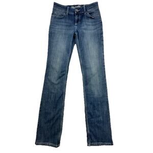 Wrangler Jeans Womens Straight Leg Low Rise Riding Stretch Flex Western 3/4-34